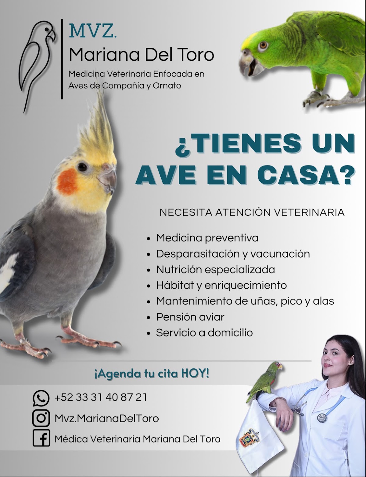 Mariana Del Toro Veterinaria de Aves, Providencia