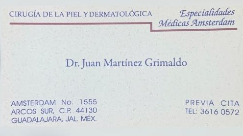 Consultorio Dermatológico del Dr. Juan Martínez Grimaldo, Otras zonas